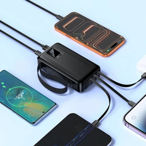 Titan PowerUp 30000mAh 22.5W Power Bank with 4 Built-In Cables