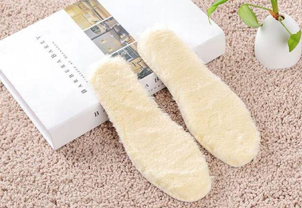 Two-Pairs of Fleeced Thickened Warm Insoles - 10 Sizes Available - Option for Four-Pairs