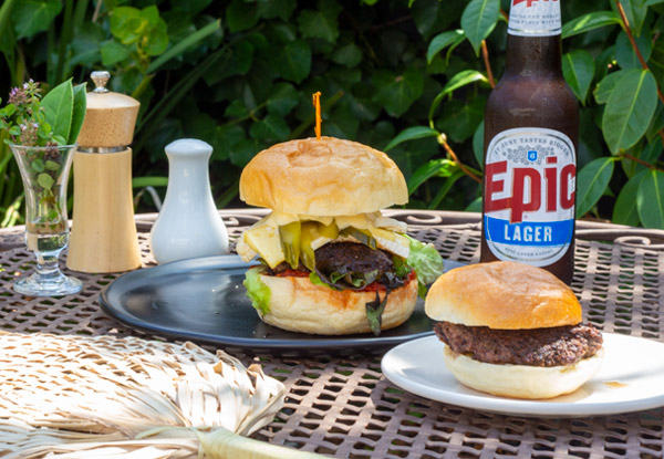 Burger & Beverage for One Person with a Patty for your Pup - Option for Two People & Two Dogs