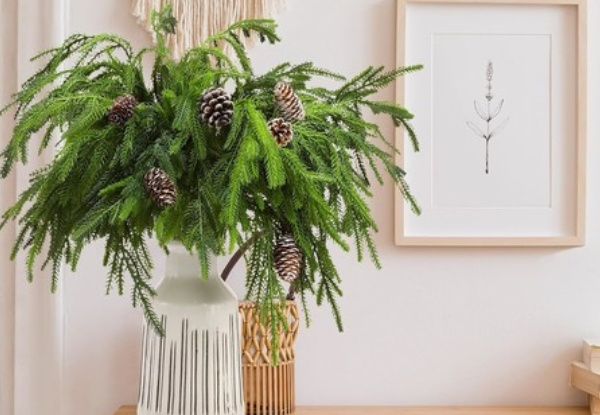 10-Piece Christmas Norfolk Pine Branches