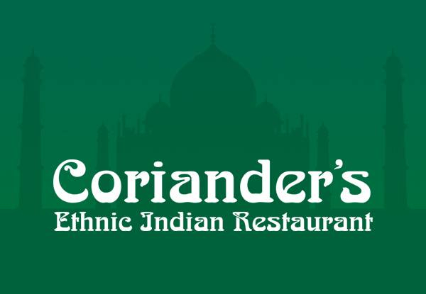 $50 Voucher Towards Lunch For Two at Corianders Ethnic Indian Restaurant - Option for $100 for Four People - Available at Five Locations