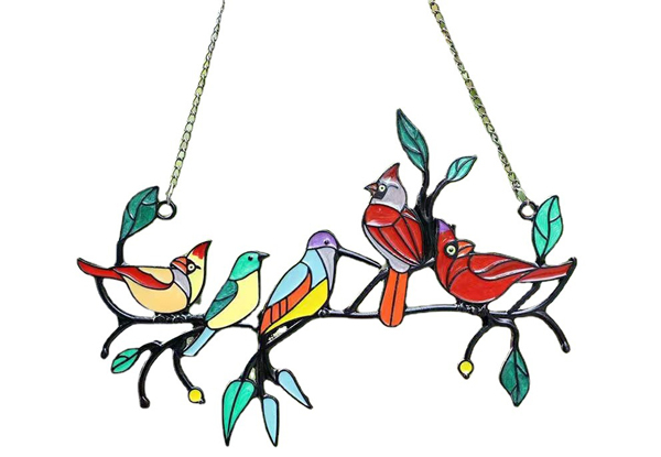 Stained Glass-Effect Bird Decoration - Four Options Available