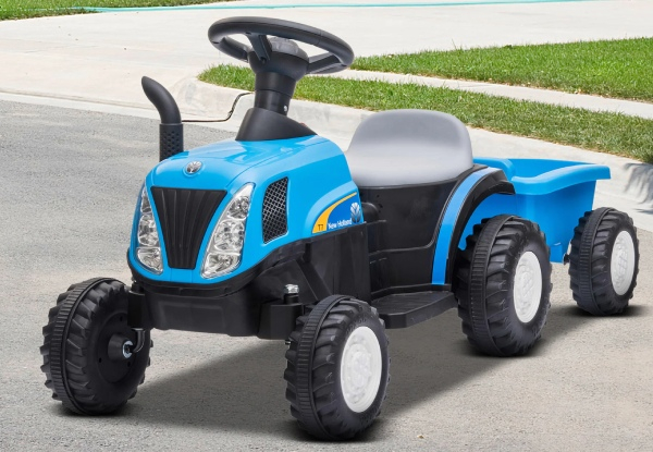 Kid's Ride-On Tractor with Trailer