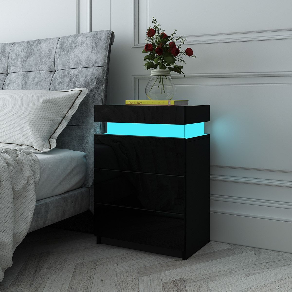LED Modern Nightstand - Two Colours Available