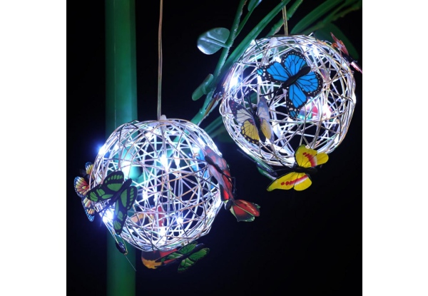 Solar Butterfly Round Ball Light - Two Options Available