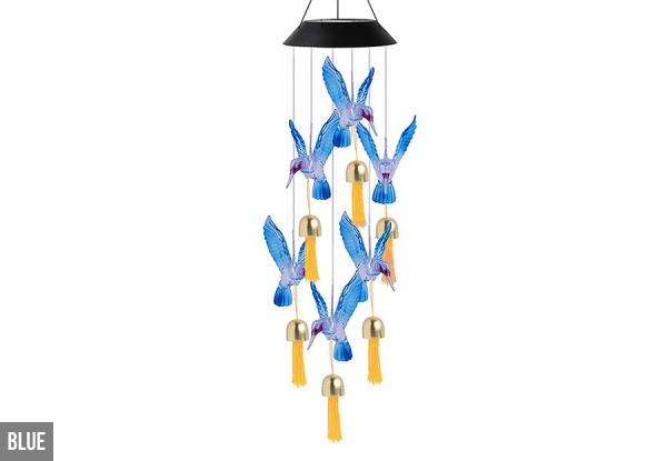 Solar-Powered Light Up Wind Chimes - Three Colours Available