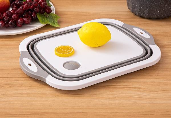 Foldable Chopping Board with Drain Plug & Basket - Two Colours Available