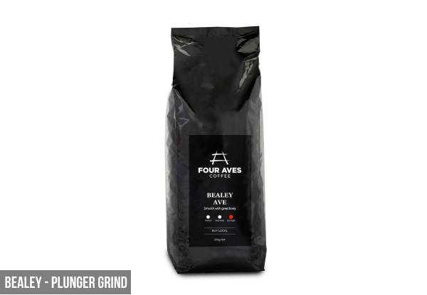 Four Aves Roasted Coffee 5 x 200g Bags - Five Flavours Available & Option for Beans, Espresso or Plunger