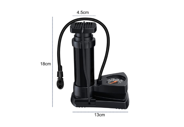 Portable Bike Air Pump with Pressure Gauge - Four Colours Available