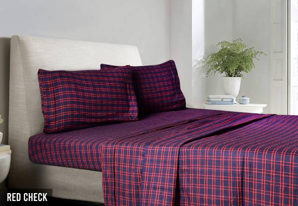 Cosy 100% Pure Cotton Winter Flannelette Sheet Set - Available in Nine Styles & Six Sizes