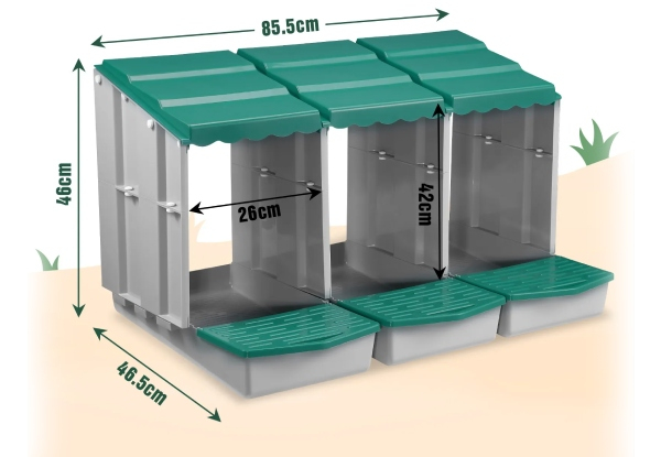 Three-Hole Chicken Nesting Box - Two Colours Available