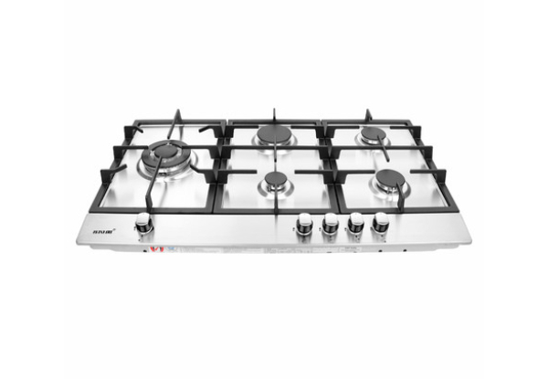 87cm Maxkon Five-Burner Gas Cooktop Stove with Stainless Steel Surface