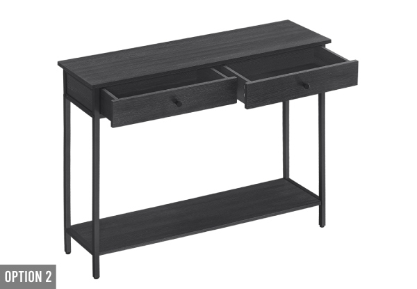 Vasagle Console Hall Table with Two Drawers - Two Options Available