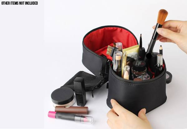 Barrel Shaped Travel Makeup Organiser - Five Colours Available with Free Delivery