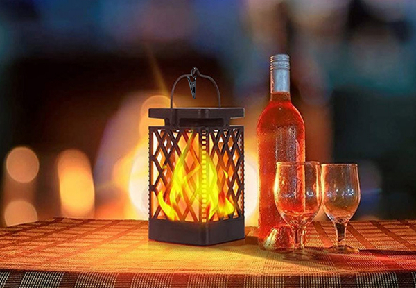 Solar Outdoor Flame Lantern - Option for Two