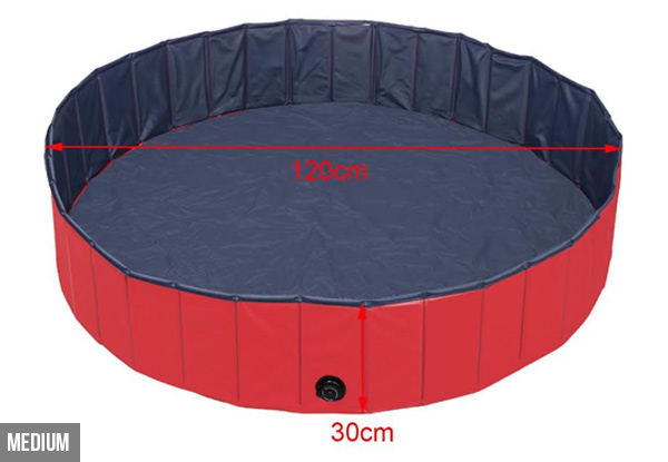 Red Foldable Pet Paddling Pool - Two Sizes Available