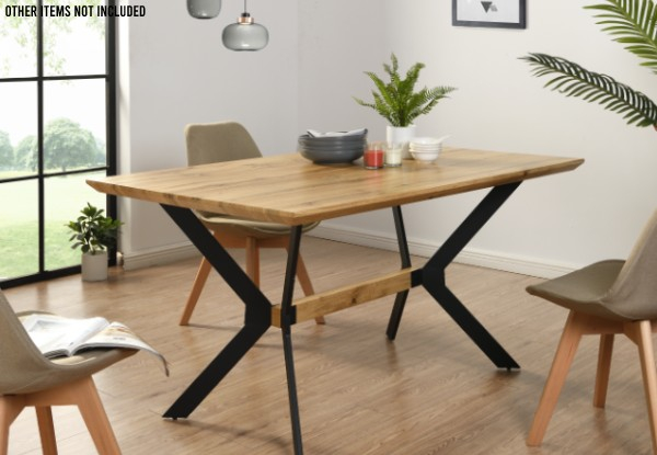 Fresno Dining Table With Metal Legs