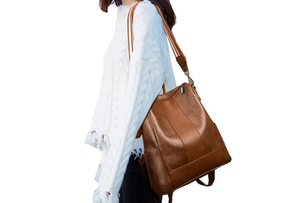 Women PU Leather Backpack - Available in Two Colours & Option for Two-Piece