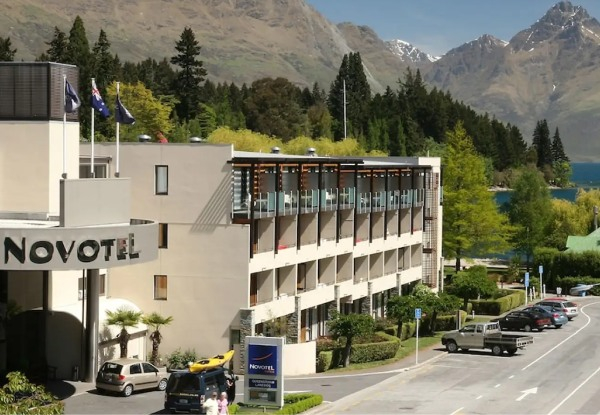 2-Night Novotel Queenstown Lakeside 4-Star Package for 2 in Standard Room incl. Shotover Jet Boat Ride, Minus 5 Ice Bar Entry with Cocktails, Buffet Breakfast, Early Check-In & Late Checkout - Option for Alpine View Room & up to 5 Nights with Wine
