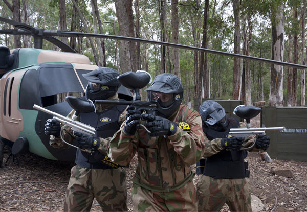 Half-Day Paintball Entry for Eight Adult Players incl. Equipment, Body Armour, Helmet & 100 Paintballs Per Person - Options for 12 or 15 Adult Players