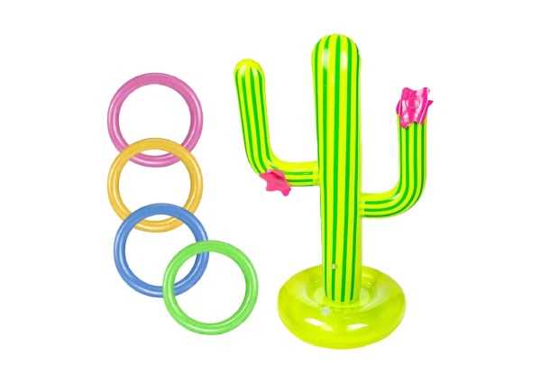 Inflatable Swimming Pool Cactus Ring Toss Game Set