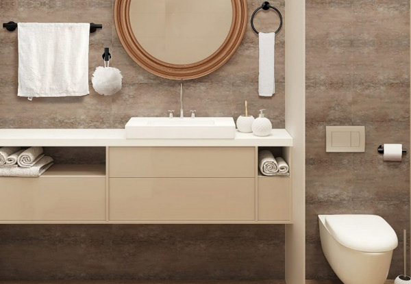 Four-Piece Bathroom Hardware Set - Available in Two Colours & Option for Seven-Piece