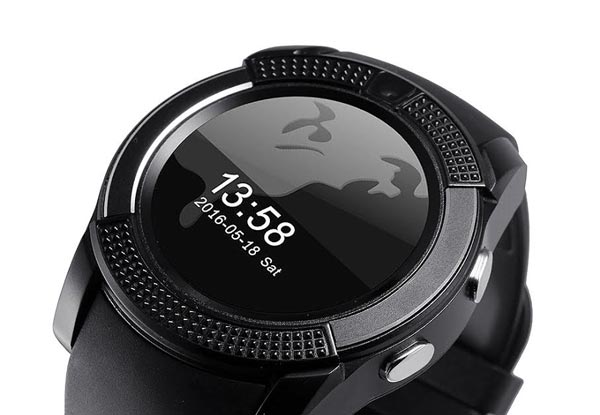 Smart Watch with Sim Slot & Bluetooth Connectivity for Android in Black with Free Metro Shipping