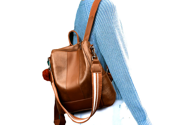 Women PU Leather Backpack - Available in Two Colours & Option for Two-Piece