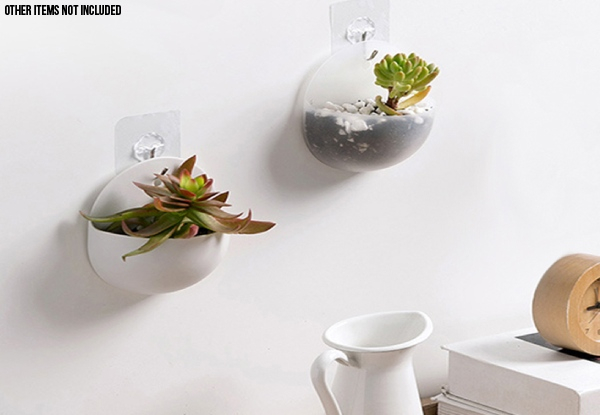Four-Pack Mini Hanging Wall Planter - Two Colours Available - Option for Eight Pack
