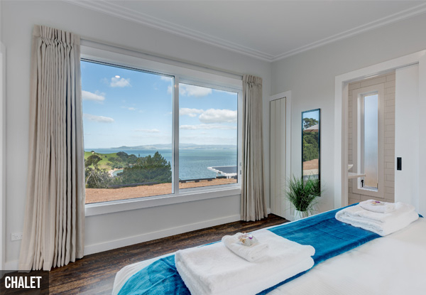 Two-Night Stay for Two People in a Self-Contained Luxury Chalet on Waiheke Island incl. Parking, WIFI, Use of Sauna, Luxury Cabana, $50 off Rental Car Hire & Savings on Return Ferry Passes - Option for Three & Four Night Stays - Valid May 1st 2025
