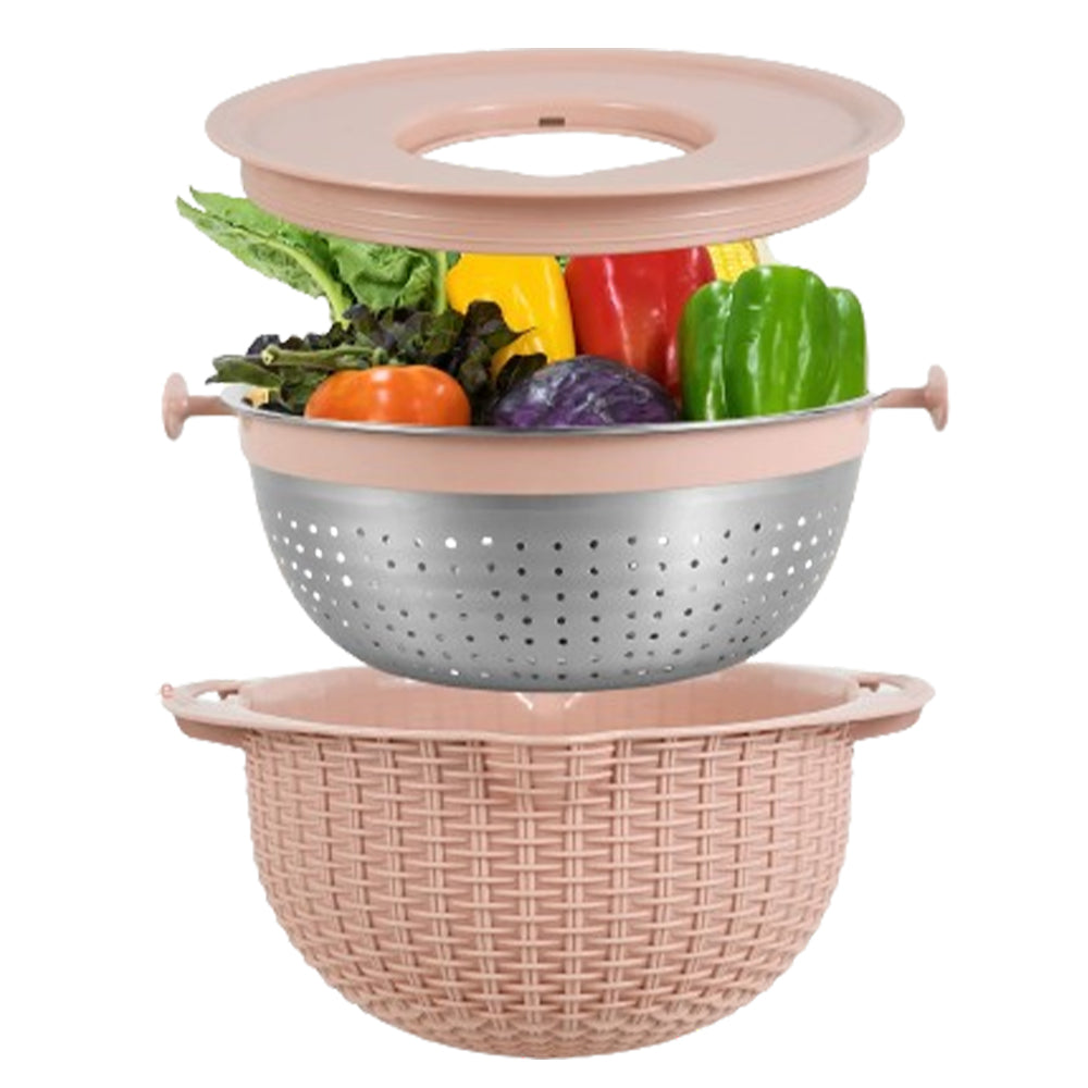 Four-in-One Kitchen Strainer Colander Set - Four Colours Available
