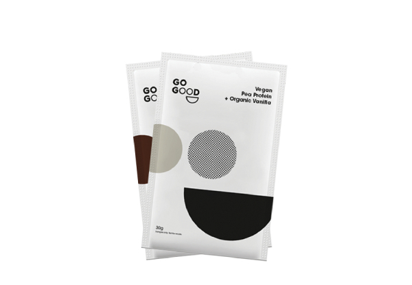12-Pack of Go Good Plant Protein Sample Packs - Options for Chocolate, Vanilla, or Mixed