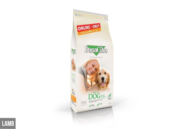 15kg BonaCibo Adult Dog Food Range - Three Flavours Available