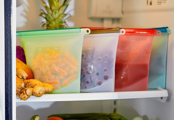Pack of Four Silicone Food Storage Airtight Bags - Option for Pack of Eight Available