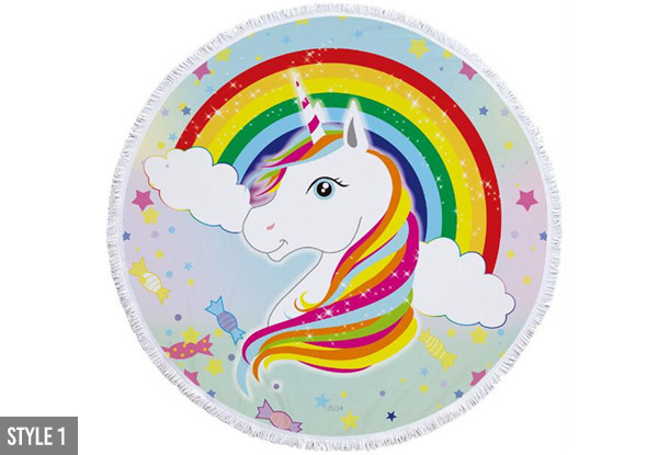 Unicorn Beach Mat & Towel Range - Six Styles Available & Option for a Set incl. a Storage Bag or Standalone Storage Bag