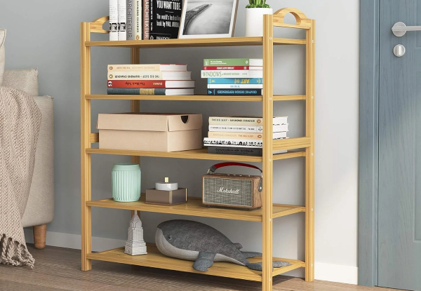 Bamboo Shoe Rack Storage Organiser - Options for Three, Four & Five-Tiers