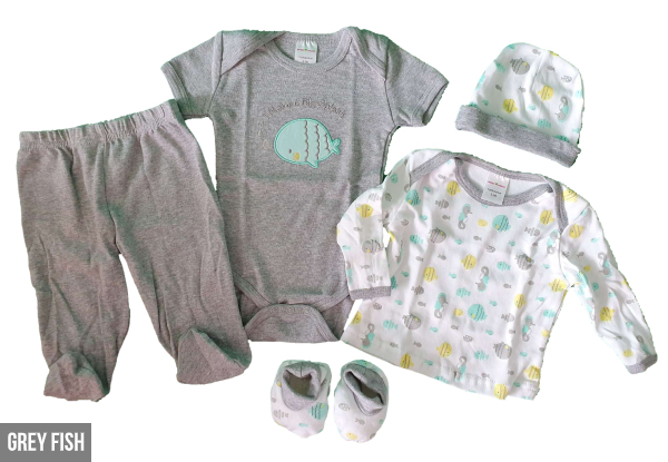 Five-Piece Newborn Baby Clothing Set - Four Styles Available