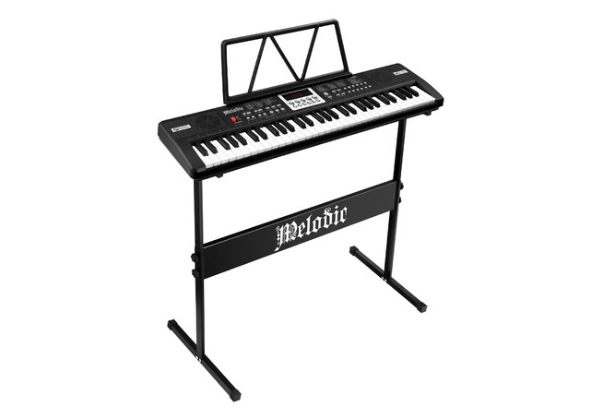 Portable 61-Key Electronic Keyboard with Mic & Stand - Two Colours Available