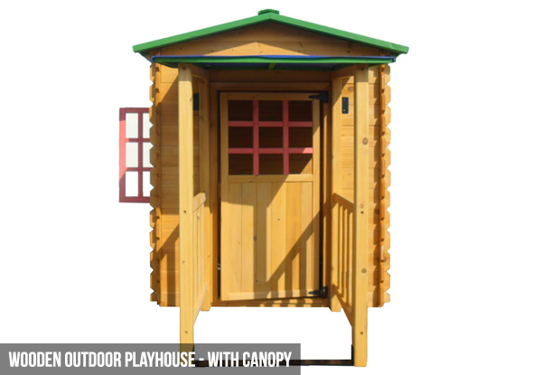 Wooden Outdoor Playhouse - Canopy & Slide Options Available