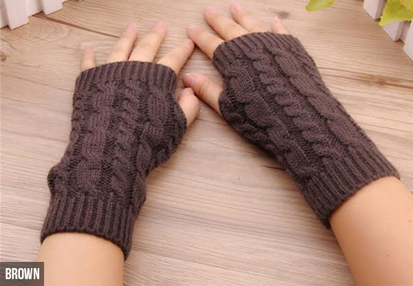 Fingerless Knitted Gloves - Four Colours Available