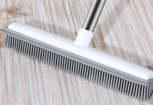 Rubber Broom Carpet Rake for Pet Hair Removal - Option for Two-Pack