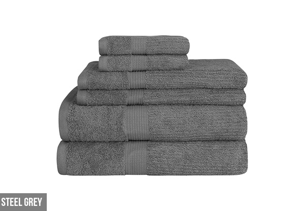 J&J Ribbed Towels Six-Piece Set - Five Colours Available