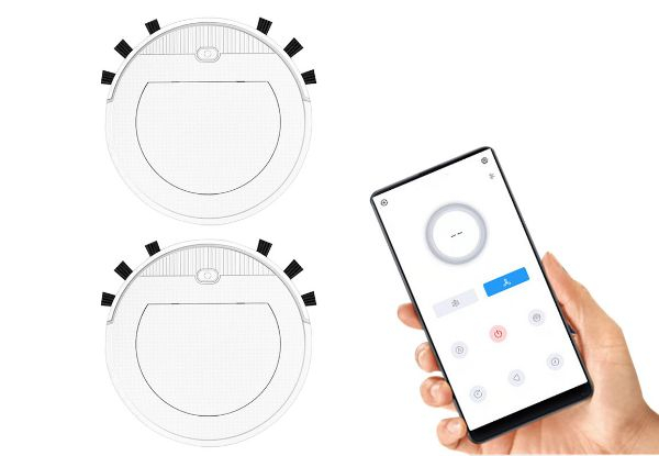 Robot Vacuum Cleaner & Mop Bluetooth App Remote Control - Option for Two-Set