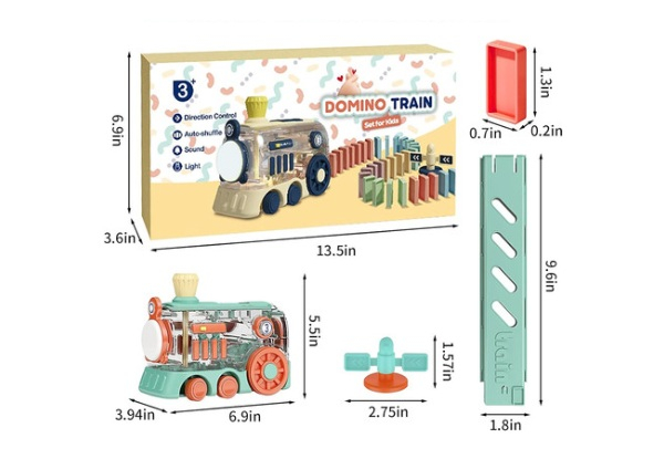 200-Piece Automatic Dominoes Train Set with Light & Sound - Two Colours Available