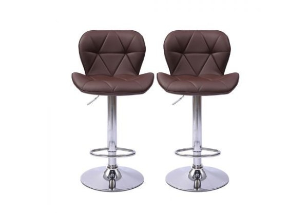Two PU Leather Bar Stools