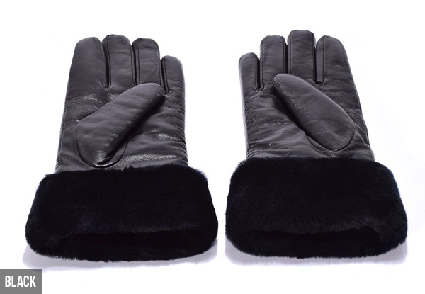 Auzland Women's 'Chloe' Classic Leather UGG Gloves - Two Colours Available