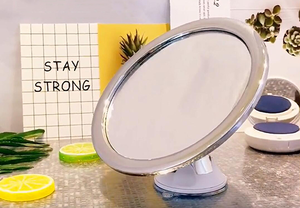 360-Degree Rotating Round Fogless Makeup Mirror with Suction Cup