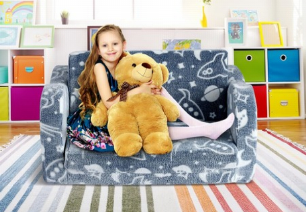 Kids Glow in the Dark Two-Seater Flip-Out Sofa - Two Colours Available