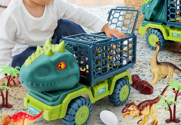 Dinosaur Truck Toy Incl. 15 Dino Figures Set - Two Options Available