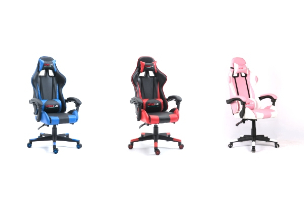 High Back Reclining Gaming Chair with Footrest - Three Colours Available